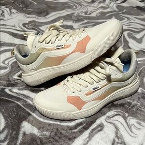 Vans Cream and Peach Casual Sneakers